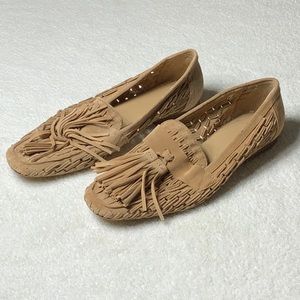 ZARA Natural Suede Tassel Loafer